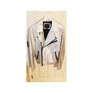 Metallic Leather Jacket